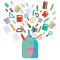 Vector illustration school supplies. Royalty Free Stock Photo