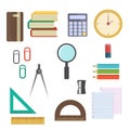 Vector illustration school supplies. Royalty Free Stock Photo