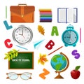 Vector illustration school supplies. Royalty Free Stock Photo