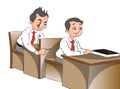 Vector of curious schoolboys Royalty Free Stock Photo