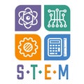 Illustration of Science, Technology, Engineering and Math education