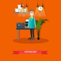 Physicist concept vector illustration in flat style Royalty Free Stock Photo