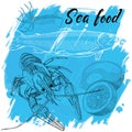 Vector illustration seafood restaurant menu