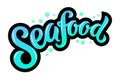 Vector illustration of Seafood text
