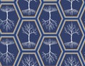 Vector illustration of seamless abstract tree pattern