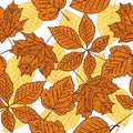 Vector Illustration: seamless autumn leaves
