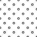 Vector illustration of seamless black dot pattern with different grunge effect rounded spots Royalty Free Stock Photo