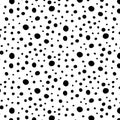 Vector illustration of seamless black dot pattern Royalty Free Stock Photo