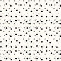 Vector illustration of seamless black dot pattern with different grunge effect rounded spots isolated on white background eps10 Royalty Free Stock Photo