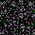 Vector illustration of seamless dark flowers pattern Royalty Free Stock Photo