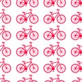 Vector illustration. Seamless pattern with bikes on white background