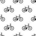 Vector illustration. Seamless pattern with bikes on white background