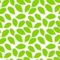 Vector illustration: Seamless pattern with cherry leaves on white background