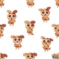 Seamless pattern emoji cute dog