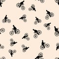 Vector illustration of a seamless pattern with the images of people active summer vacationers, flat style