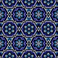 Ethnic huichol art seamless pattern Royalty Free Stock Photo