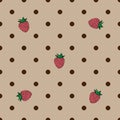 Seamless pattern with strawberry. Vector illustration of a seamless pattern of juicy strawberries. Hand drawn strawberry