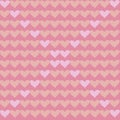 Seamless pattern with pink hearts