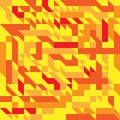 Vector illustration of a seamless pattern of simple direct geometric objects in yellow, red and orange colors Royalty Free Stock Photo