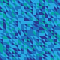 Vector illustration of a seamless pattern of simple triangles in different shades of blue Royalty Free Stock Photo
