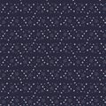 Vector illustration. Seamless pattern of white stars on a dark blue background.