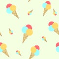 Vector seamless pattern. Ice-cream background for textile. Royalty Free Stock Photo