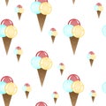 Vector seamless pattern. Ice-cream background for textile. Royalty Free Stock Photo