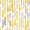 Vector illustration: seamless pattern of yellow and gray watercolor paint strokes on white background Royalty Free Stock Photo