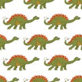Vector illustration of a seamless repeating pattern of dinosaur Royalty Free Stock Photo