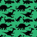 Vector illustration of a seamless repeating pattern of dinosaurs Royalty Free Stock Photo