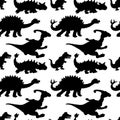 Vector illustration of a seamless repeating pattern of dinosaurs Royalty Free Stock Photo