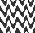 A vector illustration of seamless wavy pattern with black and white colors. Black and white pattern of irregular wave Royalty Free Stock Photo