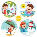 Vector Illustration Of Seasons Royalty Free Stock Photo