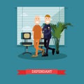 Defendant vector illustration in flat style Royalty Free Stock Photo