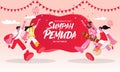 Vector illustration. selamat hari Sumpah pemuda. Translation: Happy Indonesian Youth Pledge. Suitable for greeting card Royalty Free Stock Photo