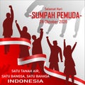 Vector illustration. selamat hari Sumpah pemuda. Translation: Happy Indonesian Youth Pledge. Suitable for greeting card, poster an Royalty Free Stock Photo