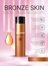 Vector Illustration with self tanning concentrate bottle.