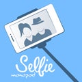 Illustration of selfie monopod