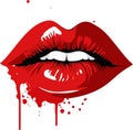 Vector illustration of sensual lips and even teeth