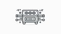 Professional Web Hosting Server Data Outline Icon Vector Illustration Royalty Free Stock Photo