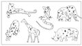 Vector illustration of a set of African animals. EPS 10. Royalty Free Stock Photo