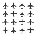 Vector air plane icon set pictogram