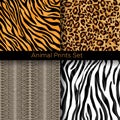 Vector illustration set of animal skin seamless patterns. Tiger, zebra, snake and leopard skins patterns collection. Royalty Free Stock Photo