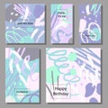 Vector illustration set of artistic colorful universal cards Royalty Free Stock Photo