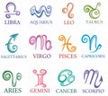 Design element Astrological signs isolated on white background. Hand drawn style vector illustration