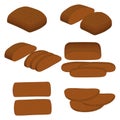 Vector illustration of set of baked bread