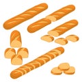 Vector illustration of set of baked bread