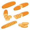 Vector illustration of set of baked bread