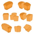 Vector illustration of set of baked bread