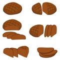 Vector illustration of set of baked bread